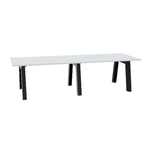 Hybrid table low 280cm (Worktop Width: 100 cm | Worktop Colour: Grey | Leg Colour: Zwart (RAL 9005))
