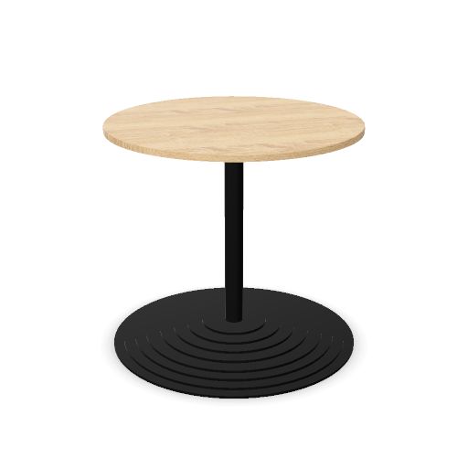Tom Tom round column, round base, black, max. Ø120cm top (Top: Yes | Size: R080 Round top 80cm | Decor: N - Bardolino Oak)
