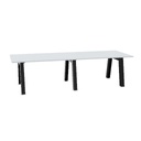 Hybrid table low 280cm (Worktop Width: 100 cm | Worktop Colour: Grey | Leg Colour: Zwart (RAL 9005))