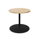 Tom Tom round column, round base, black, max. Ø120cm top (Top: Yes | Size: R080 Round top 80cm | Decor: DF - Natural Halifax Oak)