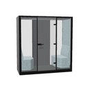 Apod X large (Colour: Black | Range: 84 - Blazer | Fabric colour wall: blazer NU-D1-1R / CUZ1R Plymouth | Felt colour: Felt Dark grey | Sofa: Sofa left and right | Table: No Worktop | Carpet Colour: Coral 350 | Occupancy indicator: No indicator) (copy)